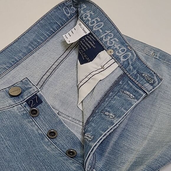 NEW 27 GOLDSIGN LOOSE FIT BUTTON FLY LIGHT STRAIGHT LEG JEANS 28 NWOT - Picture 13 of 15